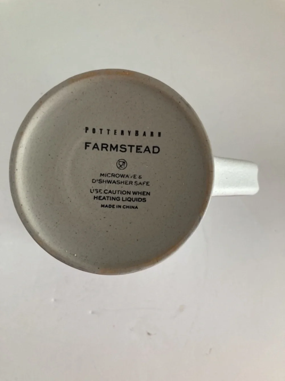 Pottery Barn Farmstead Rabbit Mug Bunny Ears Stoneware 16oz Off-White EUC